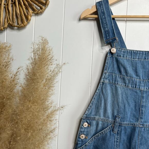 Free People jumpsuit denim Small one-piece overalls onesie cotton - Picture 5 of 9
